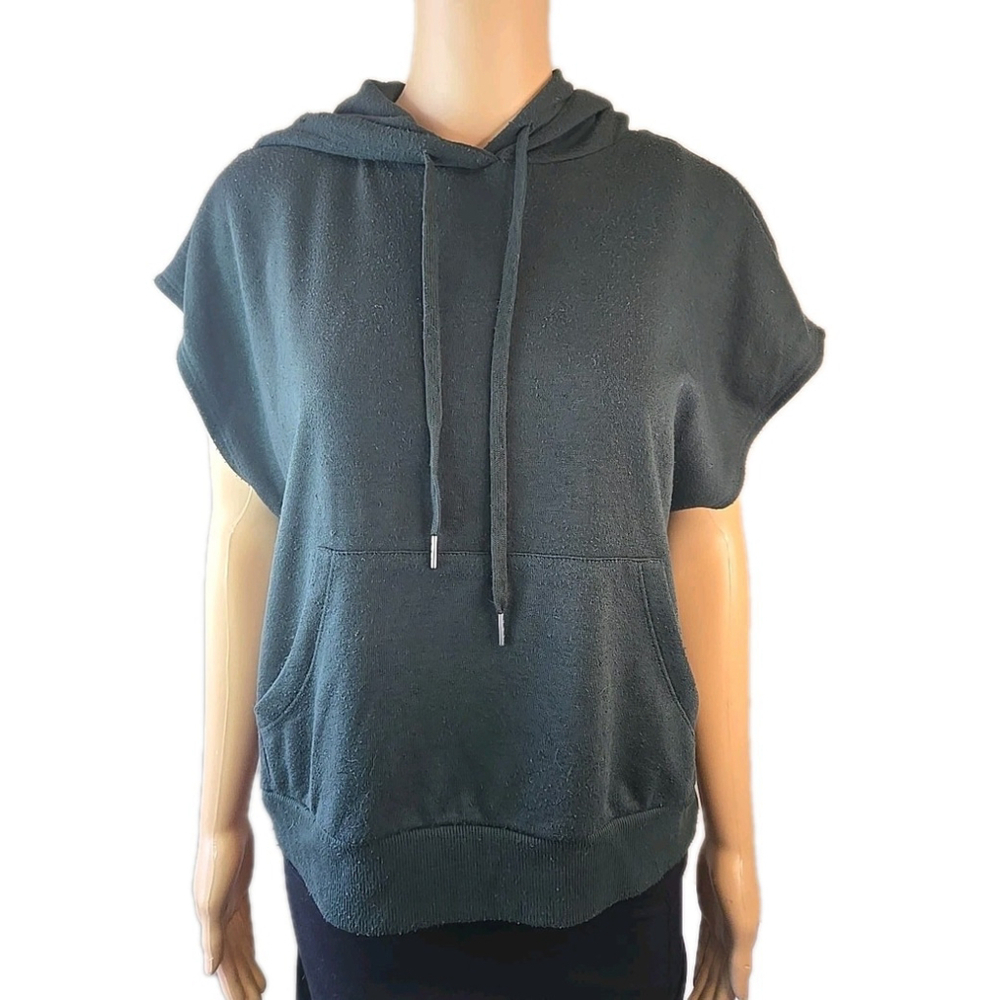 Comune Women's Dark Green Sleeveless Hooded Sweatshirt Size Large